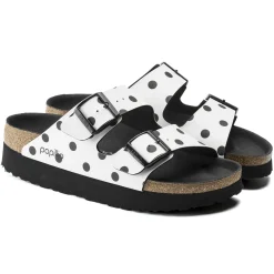 Cheap Birkenstock Arizona White Black Dots