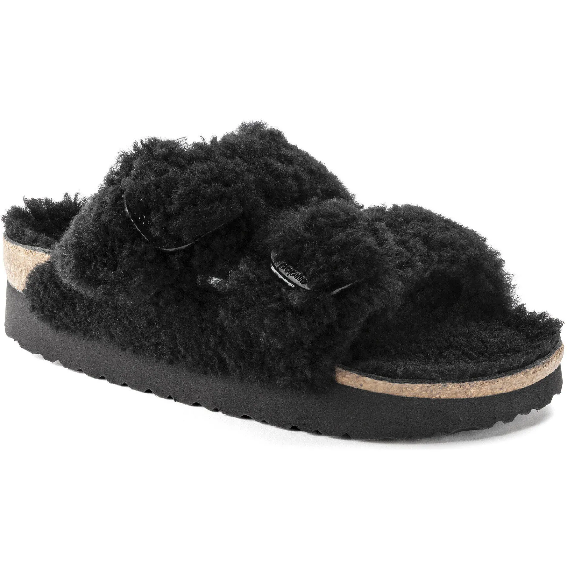 New Birkenstock Arizona Big Buckle Lammeskind Teddy Black