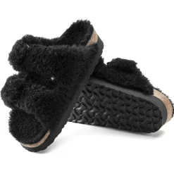 New Birkenstock Arizona Big Buckle Lammeskind Teddy Black