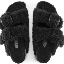 New Birkenstock Arizona Big Buckle Lammeskind Teddy Black