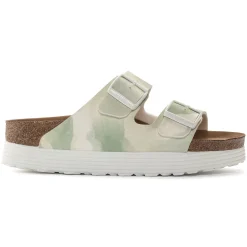 Fashion Birkenstock Arizona Platform Vegansk Watercolor Khaki