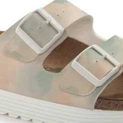 Cheap Birkenstock Arizona Platform Vegansk Watercolor Pink/Blue