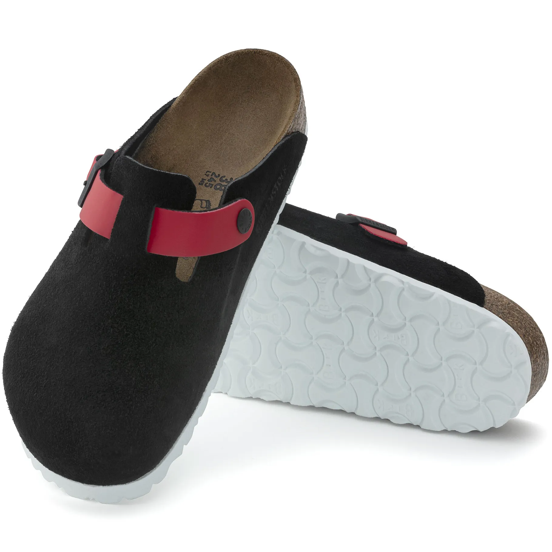 Fashion Birkenstock Boston Black / Active Red