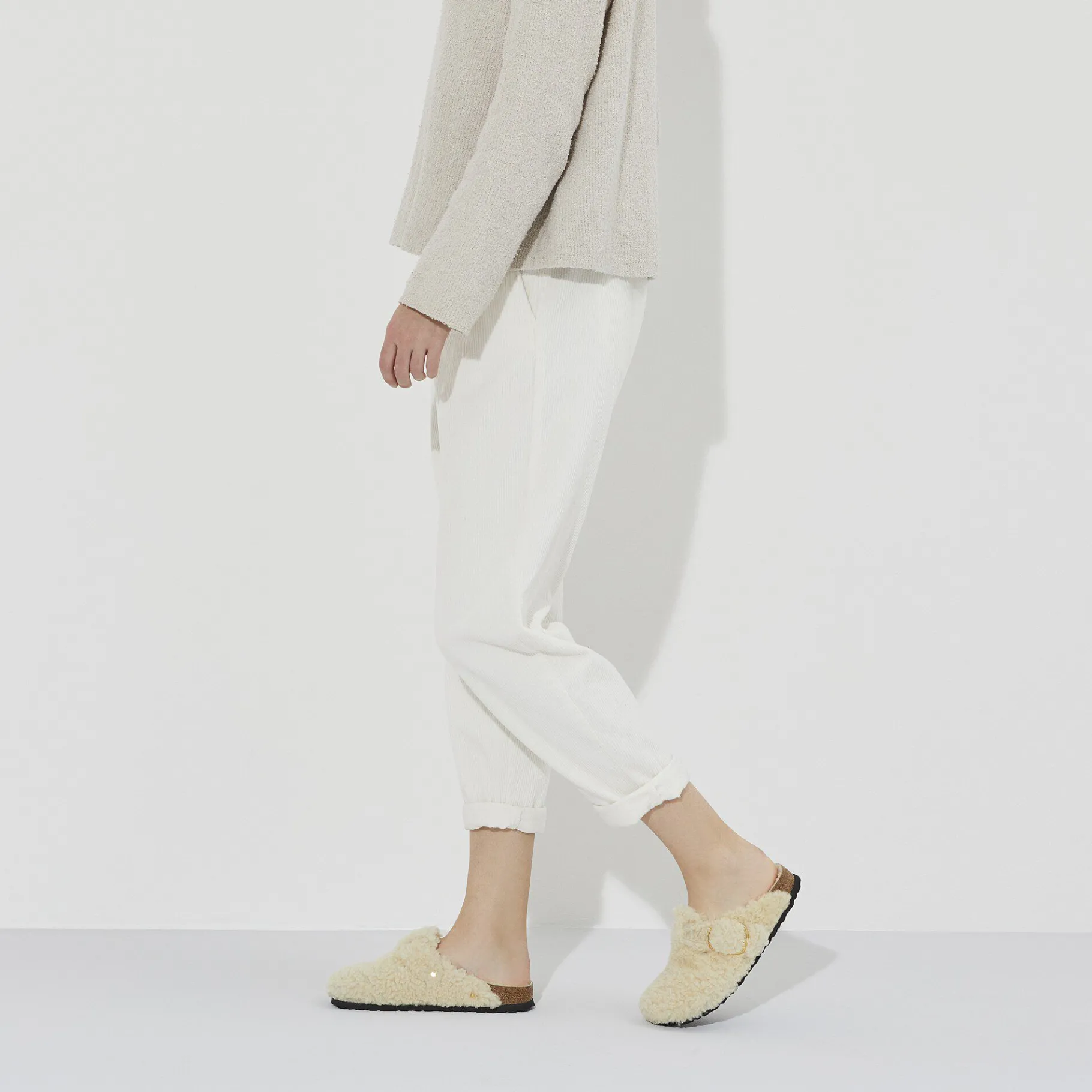 New Birkenstock Boston Big Buckle Eggshell