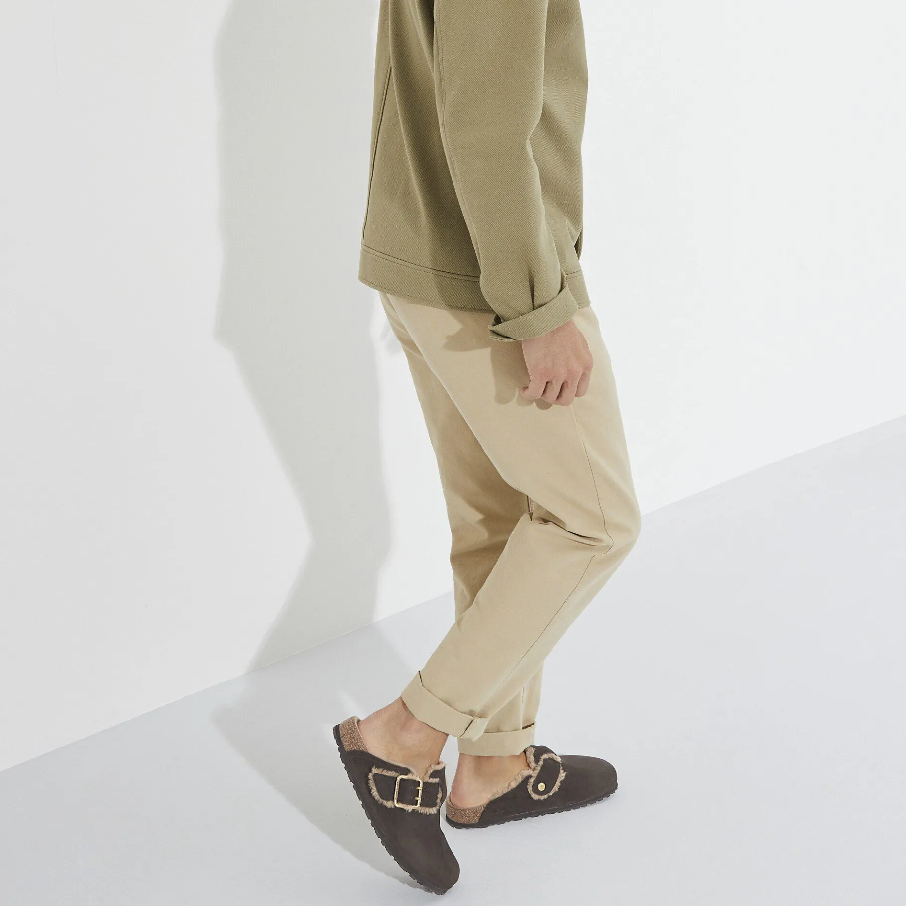 Shop Birkenstock Boston Bold Shearling Espresso