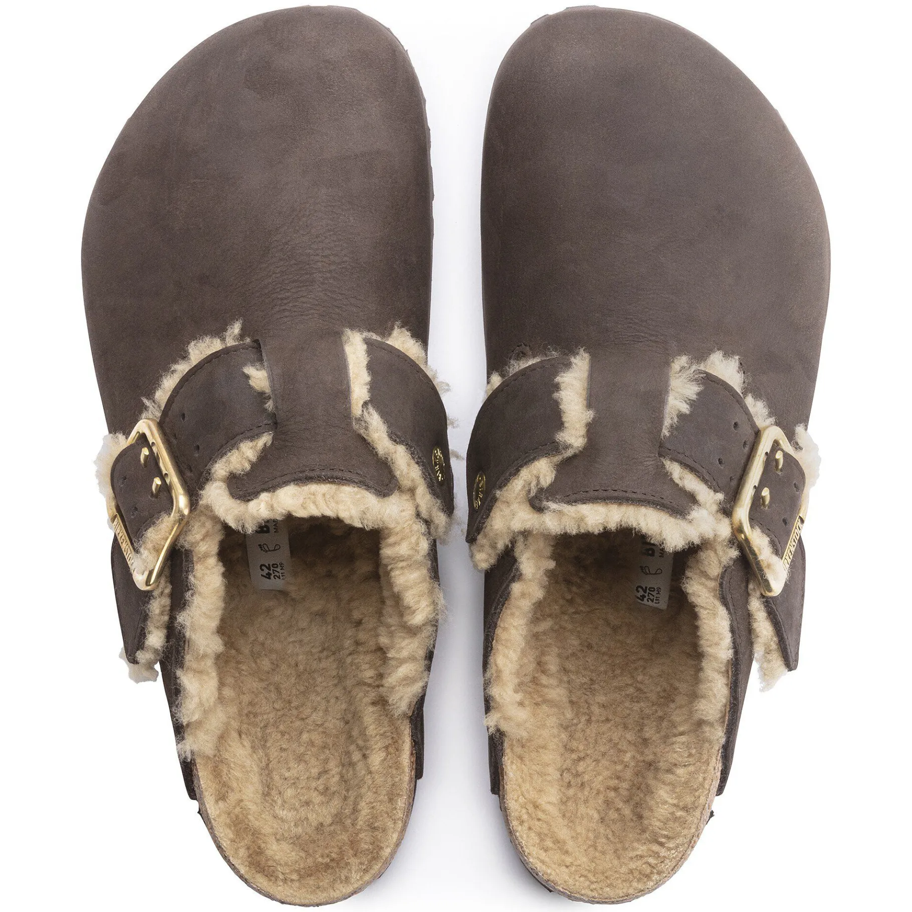 Shop Birkenstock Boston Bold Shearling Espresso