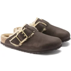 Shop Birkenstock Boston Bold Shearling Espresso
