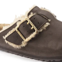 Shop Birkenstock Boston Bold Shearling Espresso