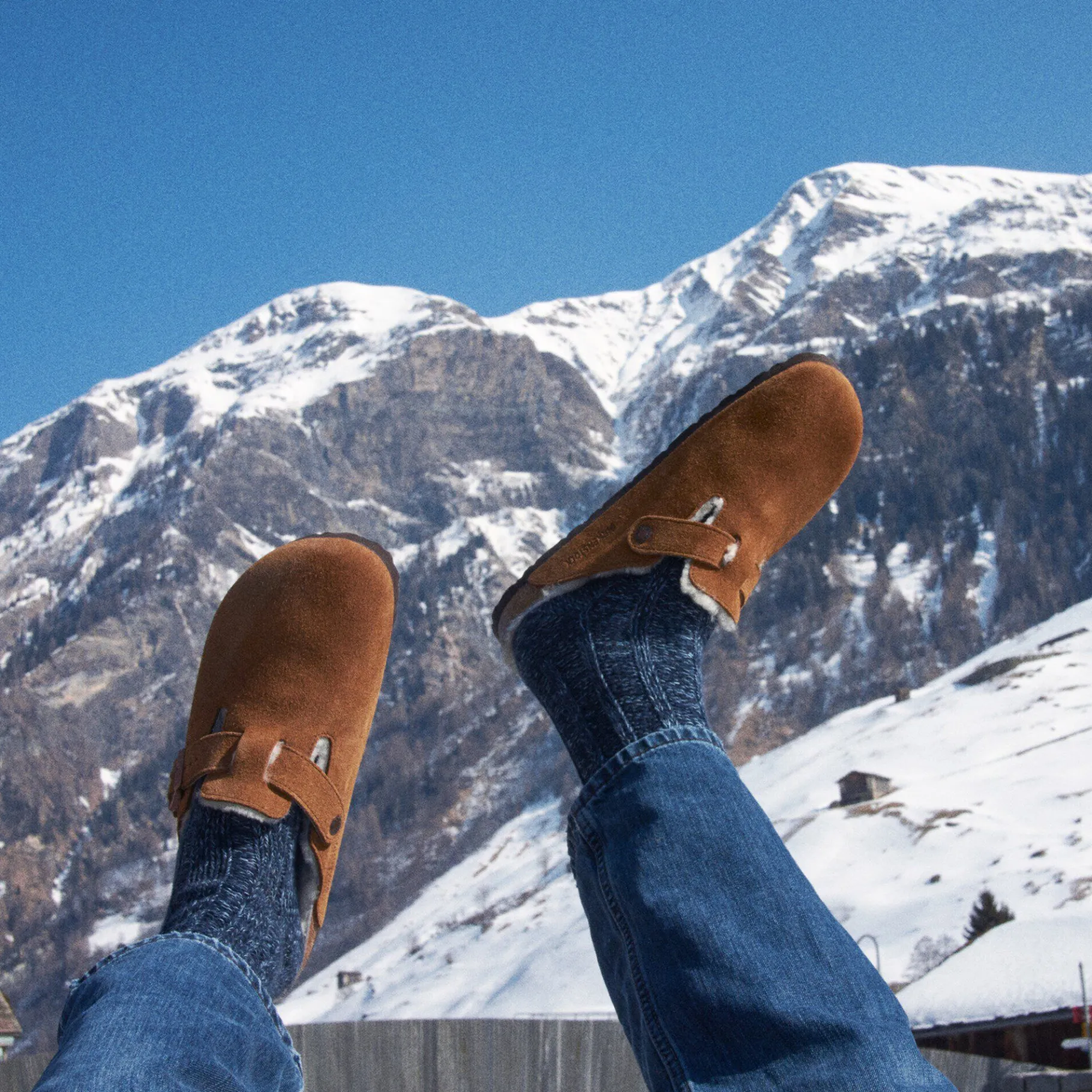 Store Birkenstock Boston Lammeskind Mink