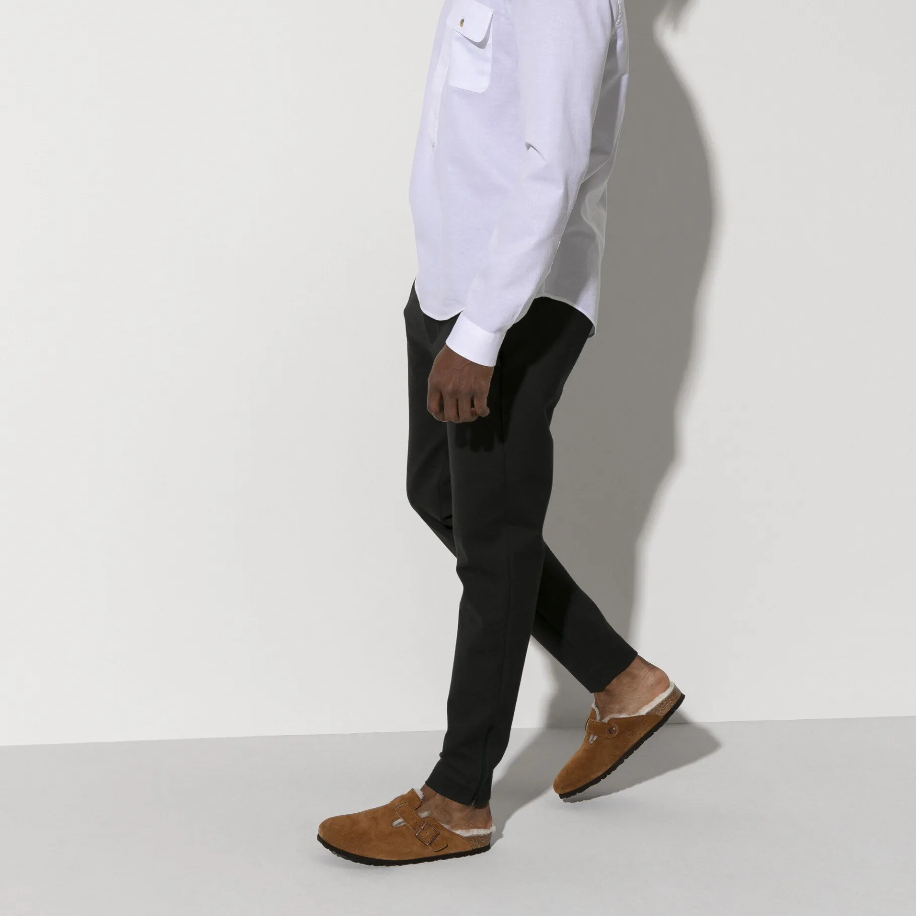 Store Birkenstock Boston Lammeskind Mink