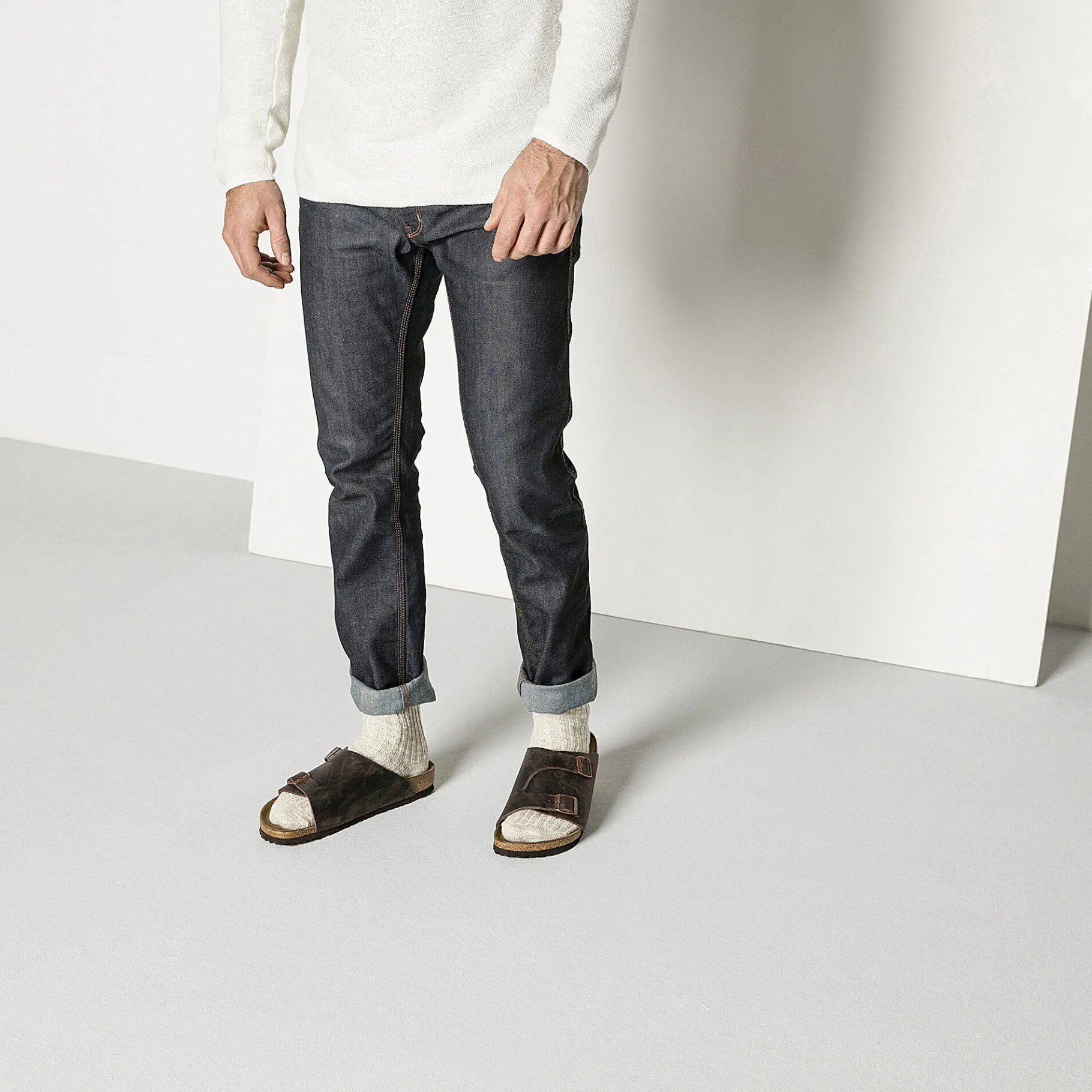 Online Birkenstock Cotton Slub Herrer Beige/White