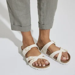 Shop Birkenstock Franca Vegan Canvas Eggshell