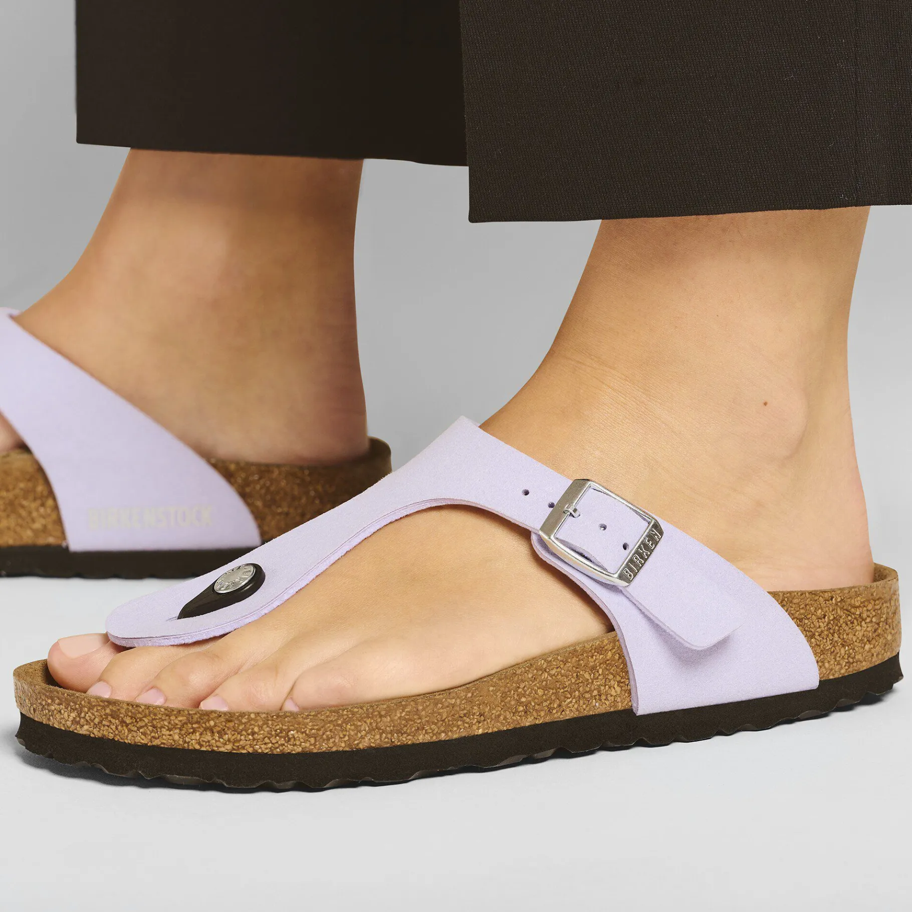 New Birkenstock Gizeh Soft Birki Vegan Purple Fog