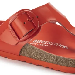 New Birkenstock Gizeh Big Buckle High Shine Tomato
