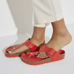 New Birkenstock Gizeh Big Buckle High Shine Tomato
