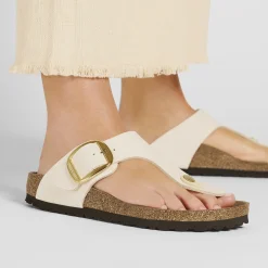 Best Sale Birkenstock Gizeh Big Buckle Rivet Logo Canvas Eggshell