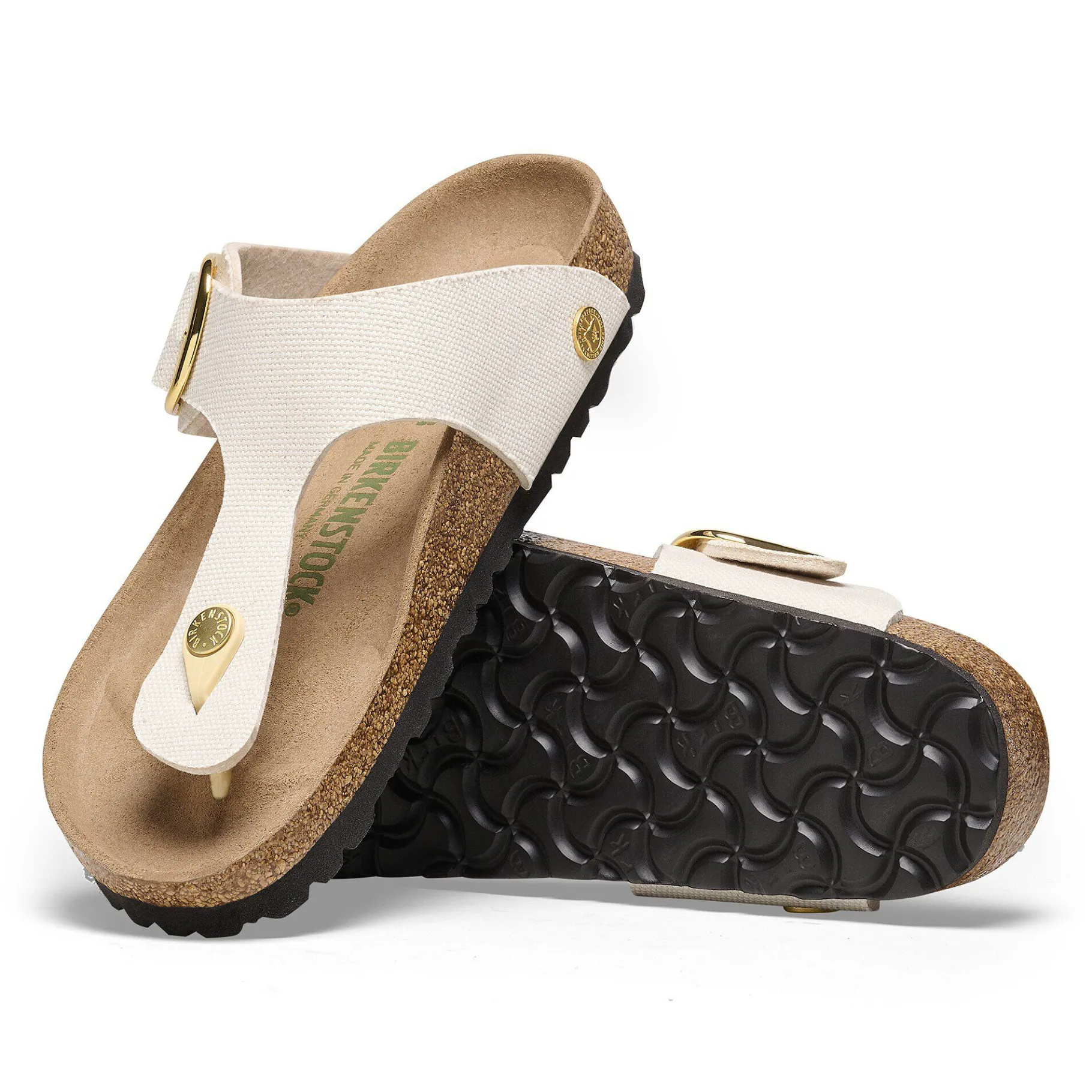 Best Sale Birkenstock Gizeh Big Buckle Rivet Logo Canvas Eggshell
