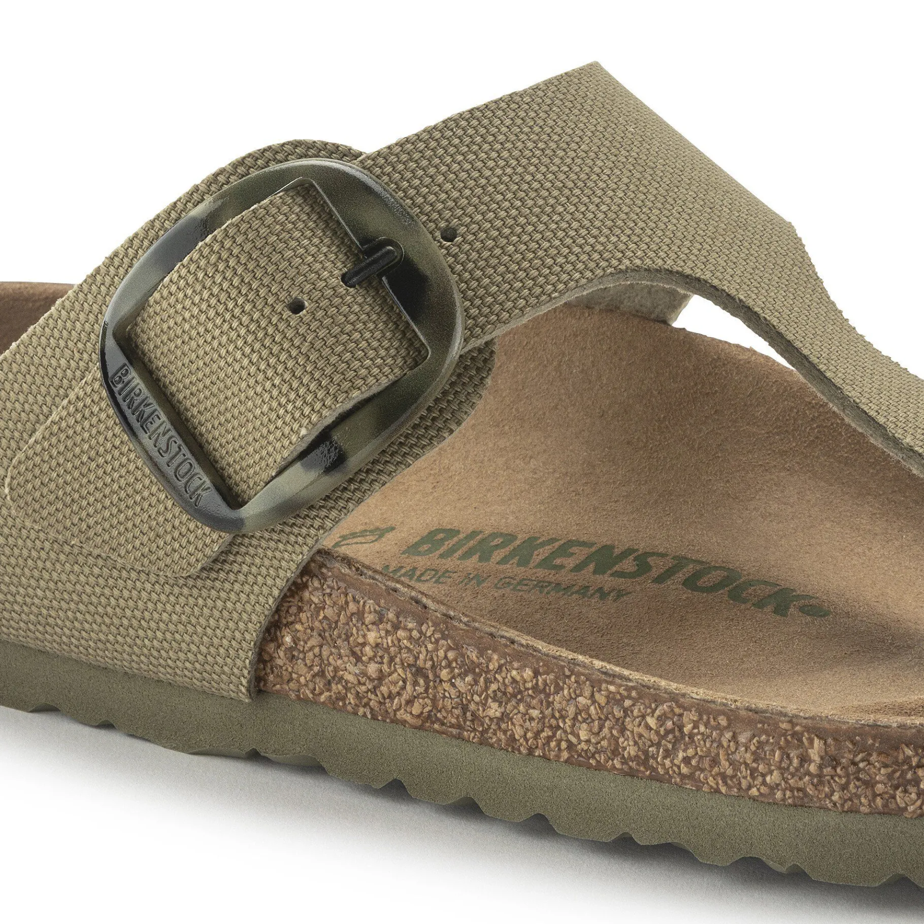 Shop Birkenstock Gizeh Vegan Big Buckle Faded Khaki