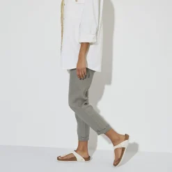 Outlet Birkenstock Gizeh Vegansk Canvas Eggshell