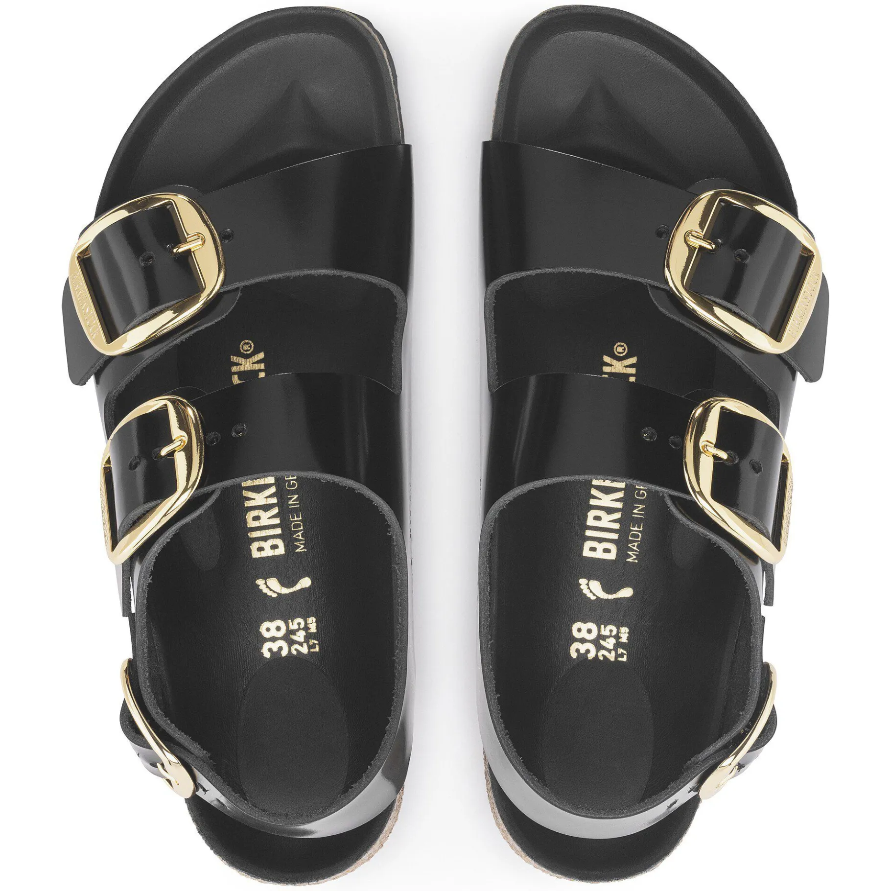 Shop Birkenstock Milano Big Buckle High Shine Black