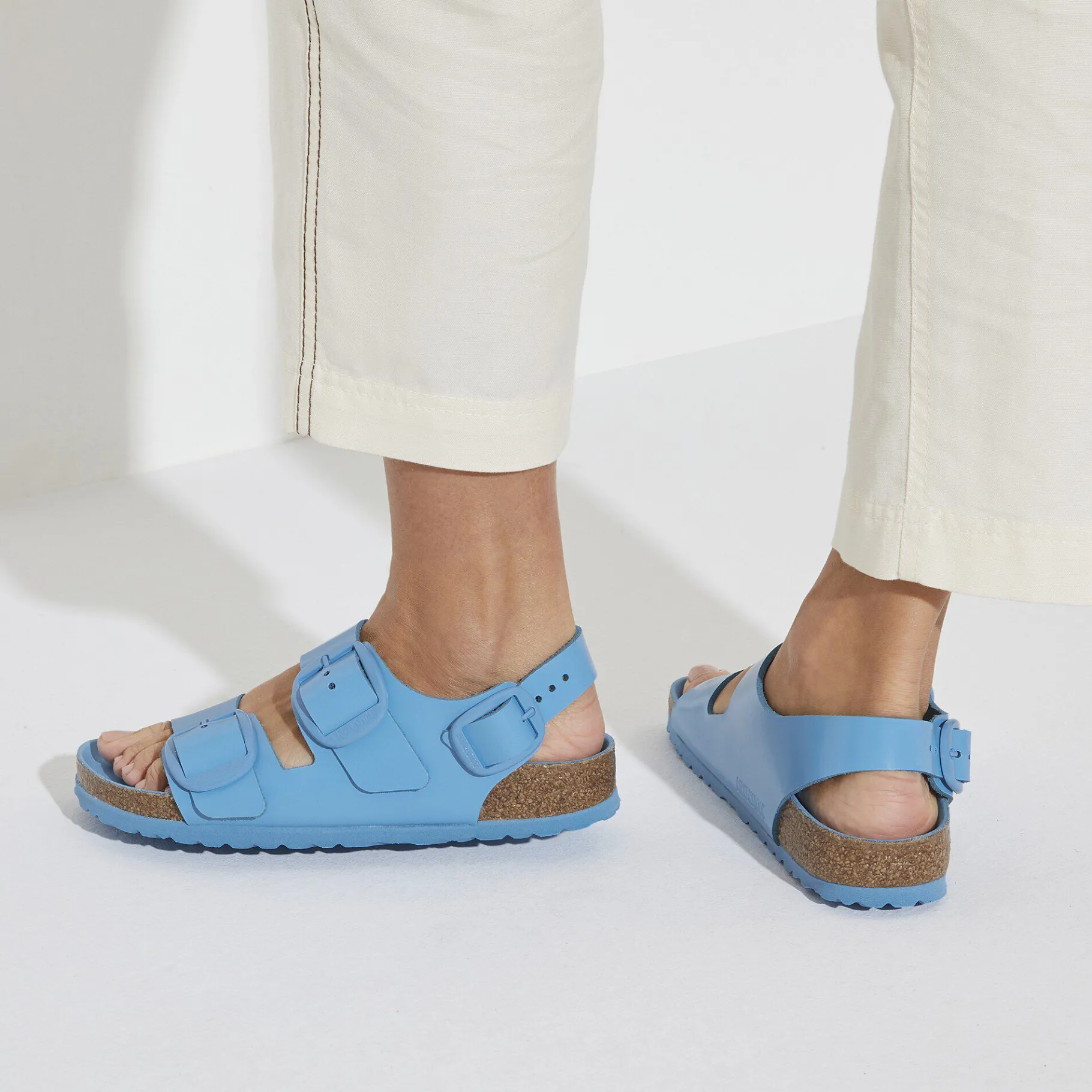 Online Birkenstock Milano Big Buckle High Shine Sky Blue