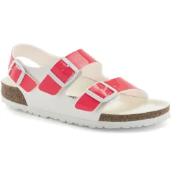 Cheap Birkenstock Milano Bs Neon Pink/White Patent