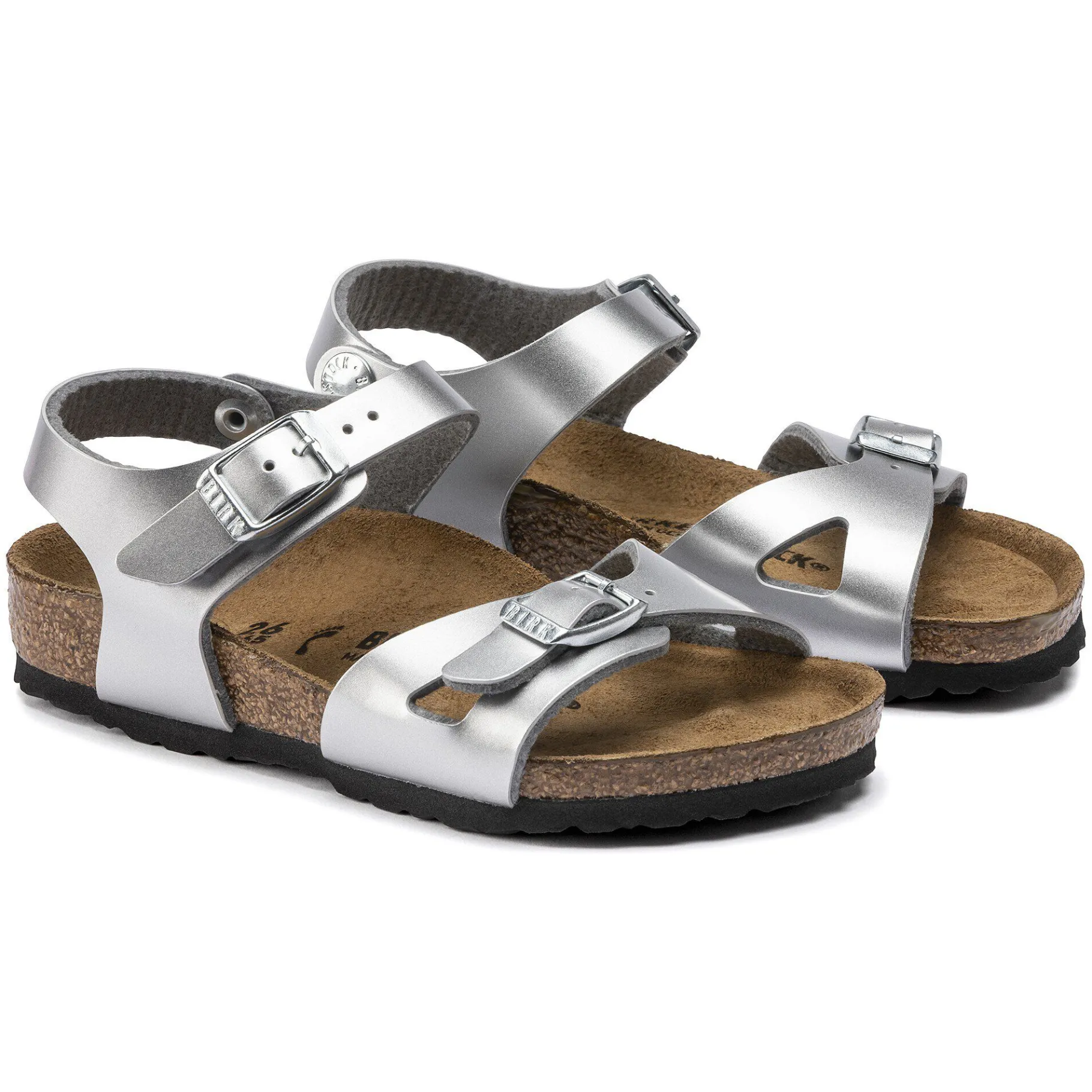Discount Birkenstock Rio Kids Electric Metallic Silver