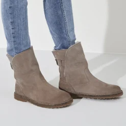Shop Birkenstock Uppsala Lammeskind Gray Taupe