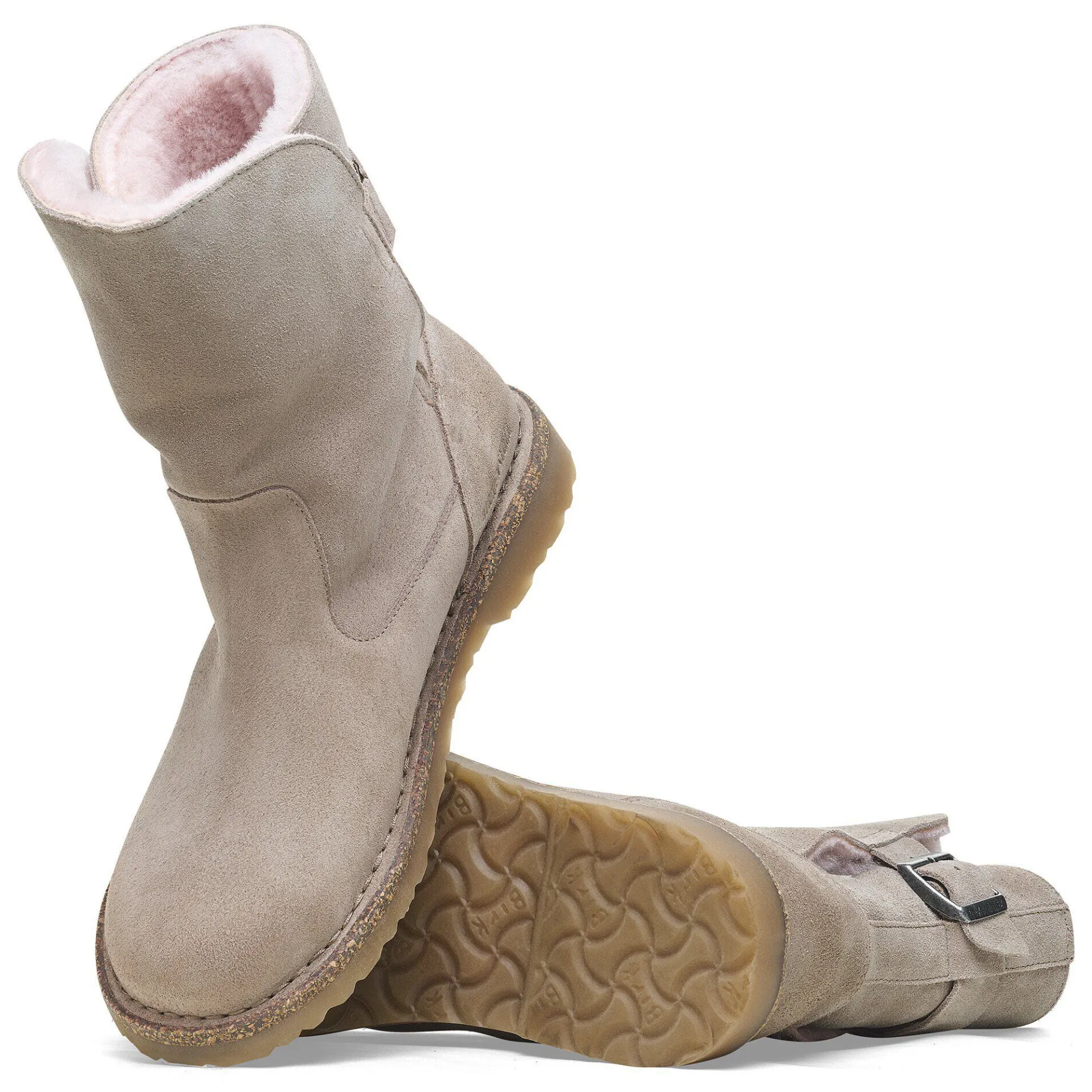 Shop Birkenstock Uppsala Lammeskind Gray Taupe